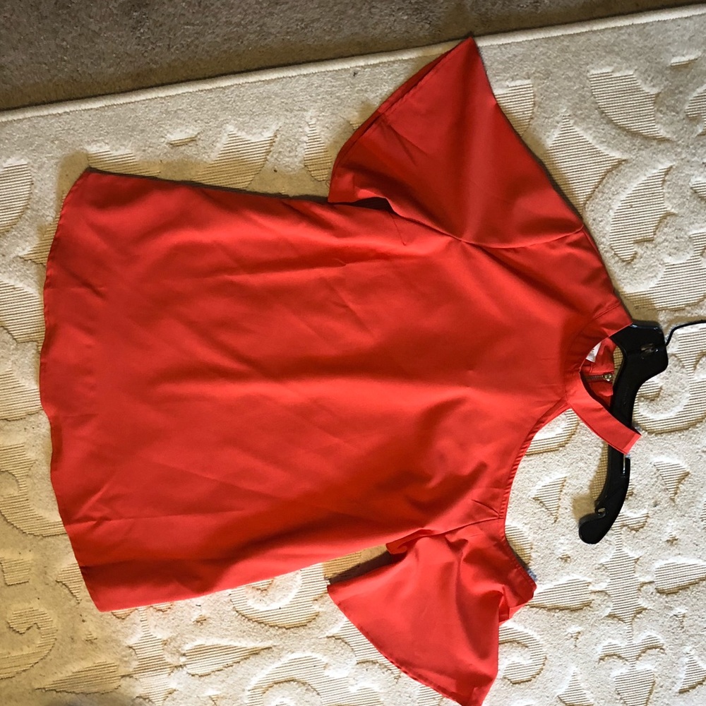 Orange top cold shoulder NWT